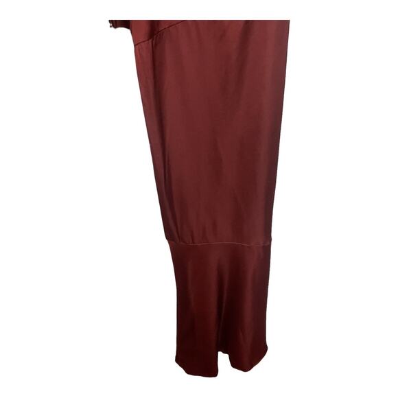 Significant Other Amal Maxi Dress Satin Draped One Shoulder Sangria Revolve Sz 2 - Picture 12 of 12